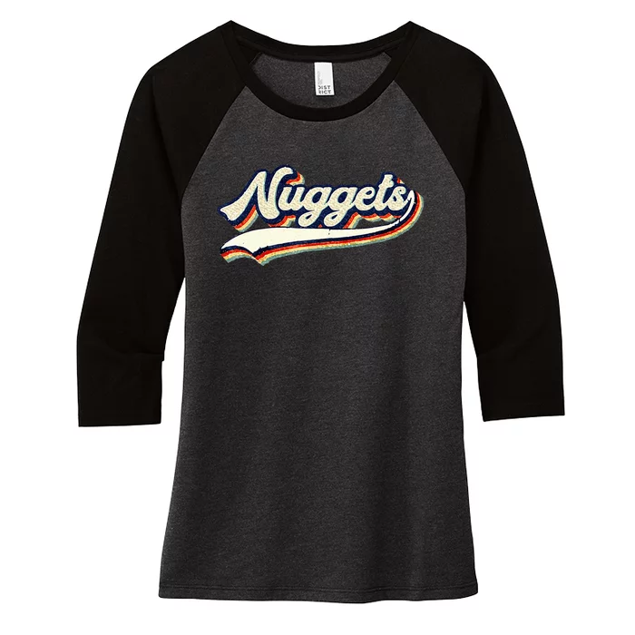 Nuggets Name Vintage Women's Tri-Blend 3/4-Sleeve Raglan Shirt