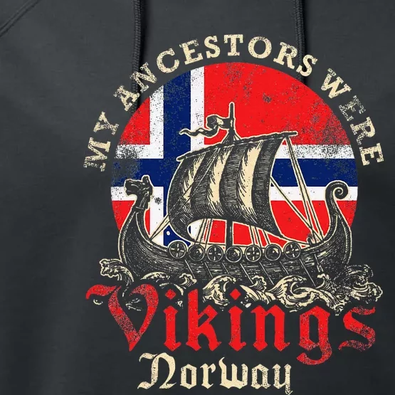 Norwegian Norway Viking Ship Flag Performance Fleece Hoodie