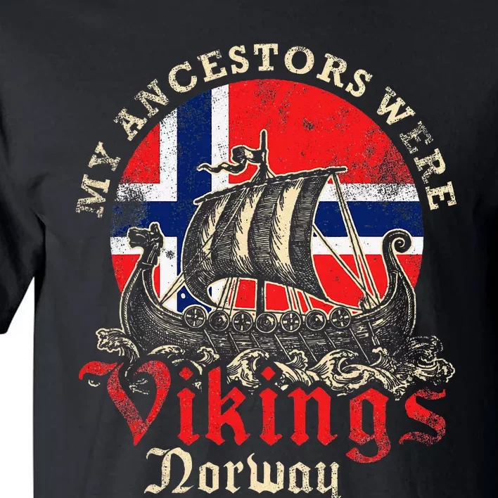 Norwegian Norway Viking Ship Flag Tall T-Shirt