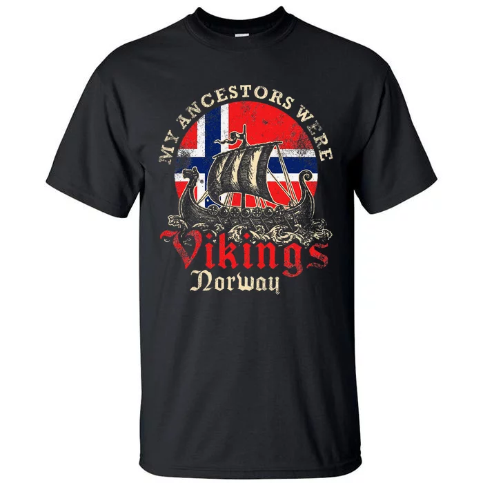 Norwegian Norway Viking Ship Flag Tall T-Shirt