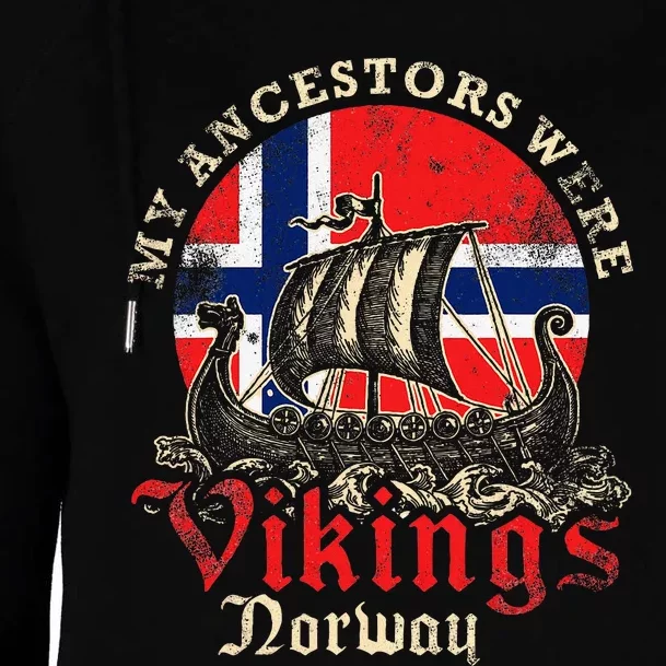 Norwegian Norway Viking Ship Flag Womens Funnel Neck Pullover Hood