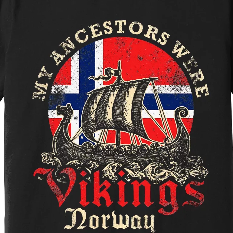 Norwegian Norway Viking Ship Flag Premium T-Shirt