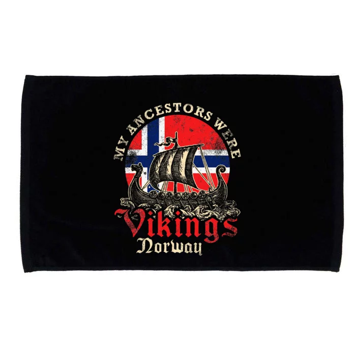 Norwegian Norway Viking Ship Flag Microfiber Hand Towel