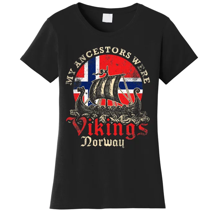 Norwegian Norway Viking Ship Flag Women's T-Shirt