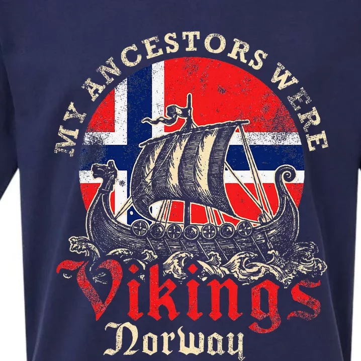 Norwegian Norway Viking Ship Flag Sueded Cloud Jersey T-Shirt