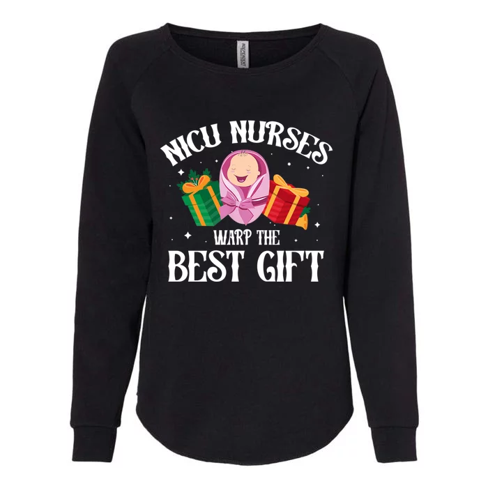 Nicu Nurse Wrap The Best Christmas Funny Gift Womens California Wash Sweatshirt