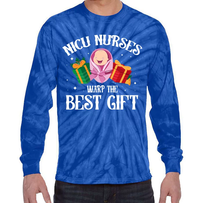 Nicu Nurse Wrap The Best Christmas Funny Gift Tie-Dye Long Sleeve Shirt