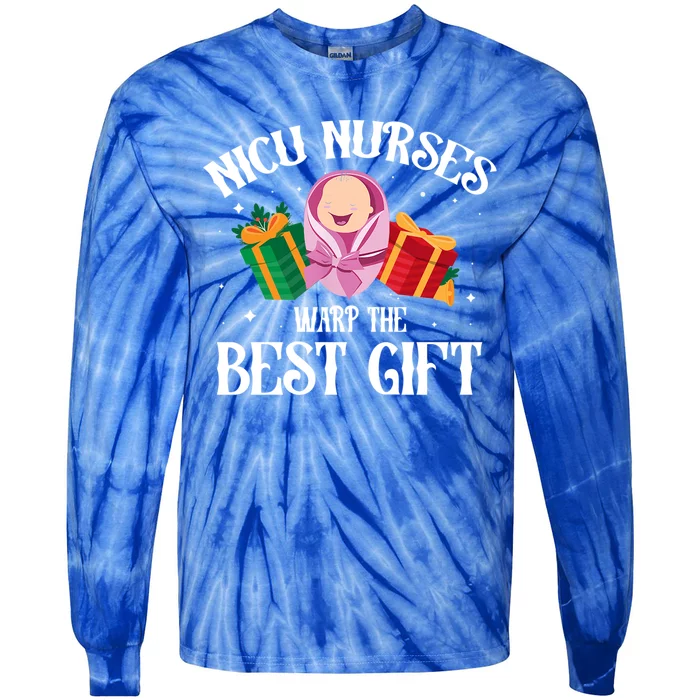 Nicu Nurse Wrap The Best Christmas Funny Gift Tie-Dye Long Sleeve Shirt