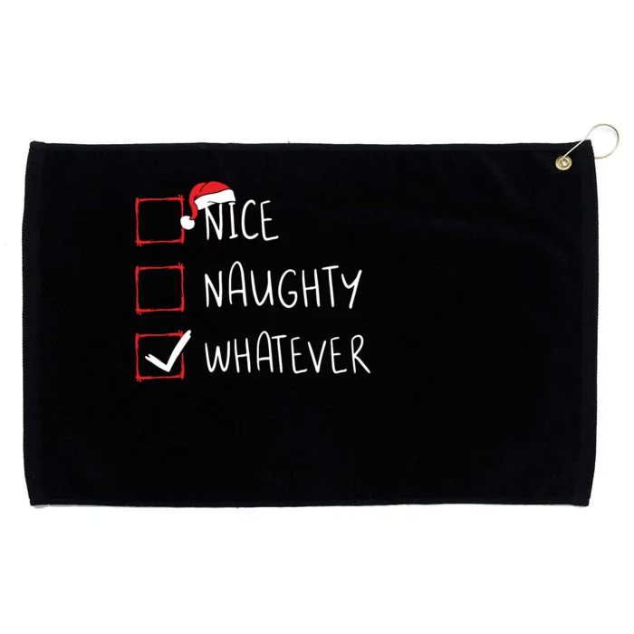 Nice Naughty Whatever Christmas List Xmas Santa Claus Grommeted Golf Towel