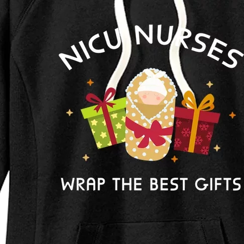 Nicu Nurses Wrap The Best Funny Gift Funny Christmas Nicu Nursing Cute Gift Women's Fleece Hoodie