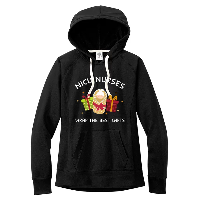 Nicu Nurses Wrap The Best Funny Gift Funny Christmas Nicu Nursing Cute Gift Women's Fleece Hoodie