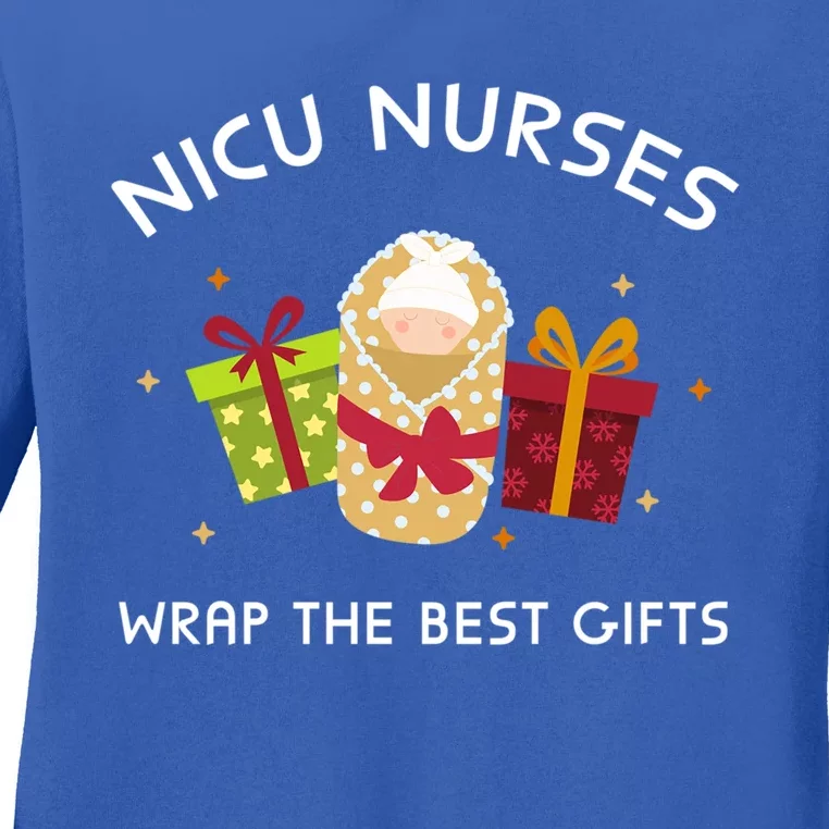 Nicu Nurses Wrap The Best Funny Gift Funny Christmas Nicu Nursing Cute Gift Ladies Long Sleeve Shirt