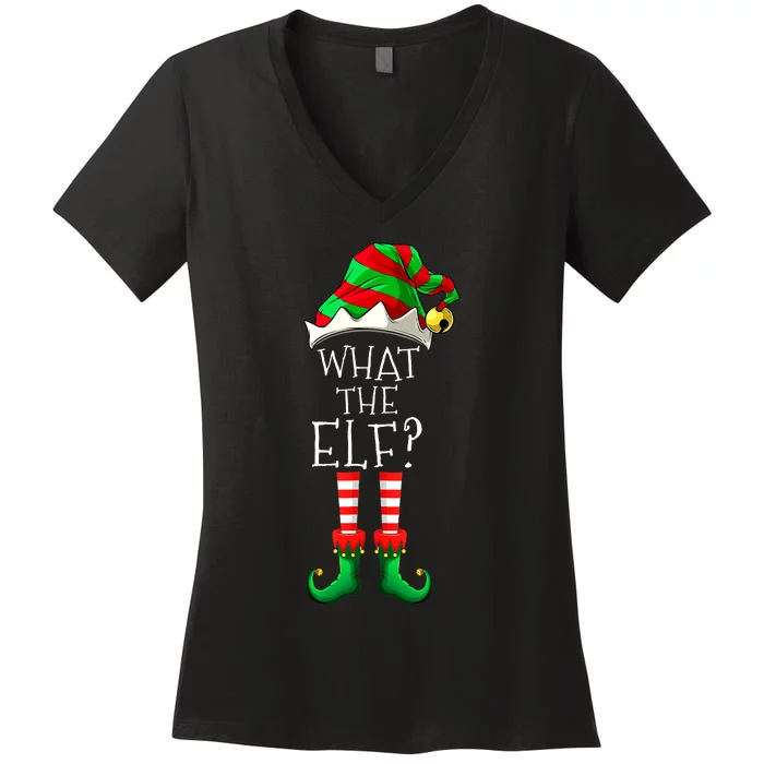 Nice Naughty Whatever Santa Christmas List Women's V-Neck T-Shirt