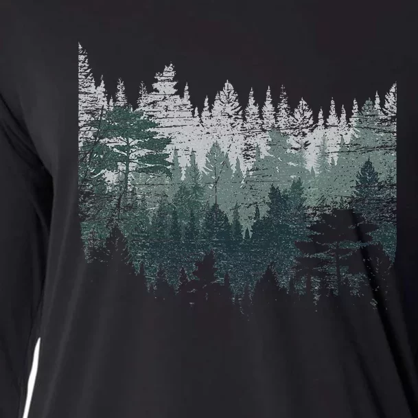 Night Nature Wildlife Trees Outdoor Forest Cooling Performance Long Sleeve Crew