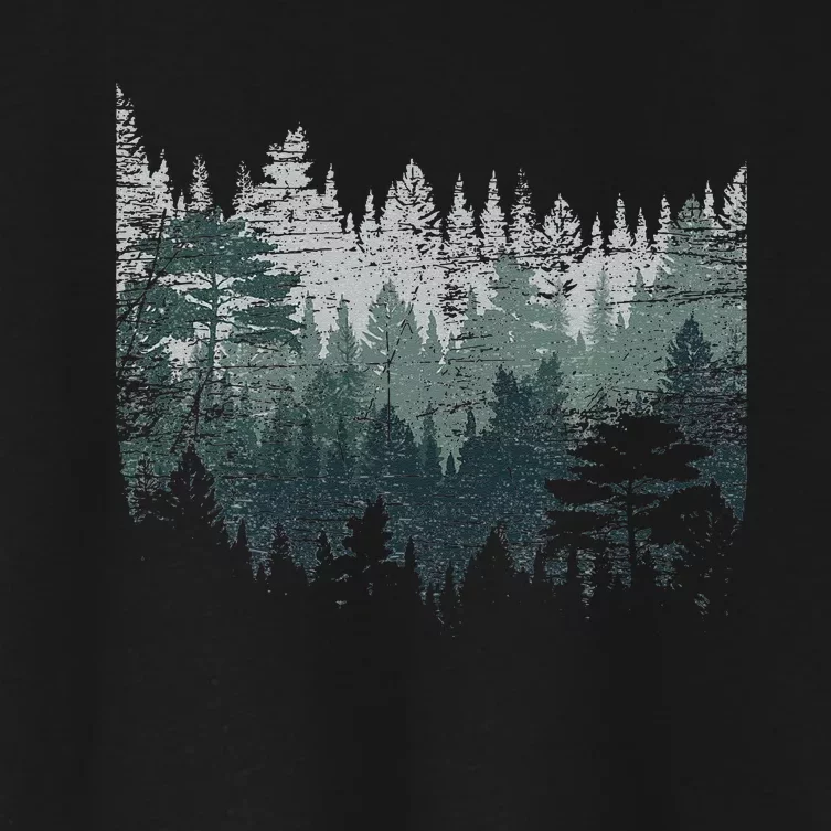 Night Nature Wildlife Trees Outdoor Forest Women's Crop Top Tee