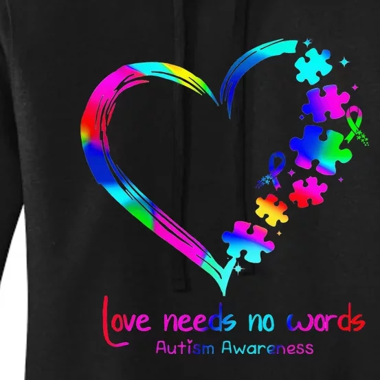 Needs No Words Infinity Heart Love Autism Awareness Women's Pullover Hoodie