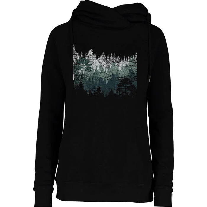 Night Nature Wildlife Trees Outdoor Forest Womens Funnel Neck Pullover Hood