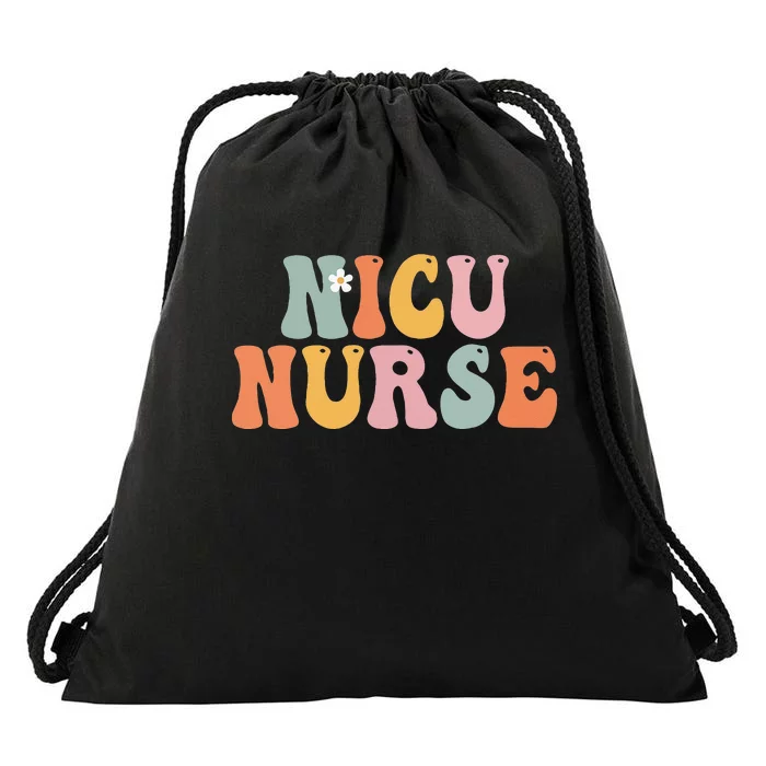 Nicu Nurse Week Groovy Appreciation Day For Women For Work Drawstring Bag