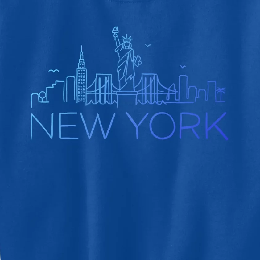 Nyc New York City Skylines Statue Of Liberty Birds Cute Gift Kids Sweatshirt