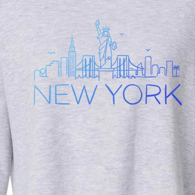 Nyc New York City Skylines Statue Of Liberty Birds Cute Gift Cropped Pullover Crew