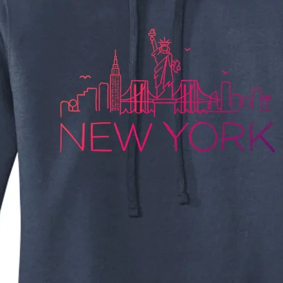 Nyc New York City Skylines Statue Of Liberty Birds Cute Gift Women's Pullover Hoodie