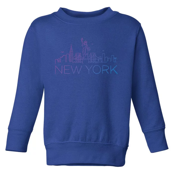 Nyc New York City Skylines Statue Of Liberty Birds Cute Gift Toddler Sweatshirt