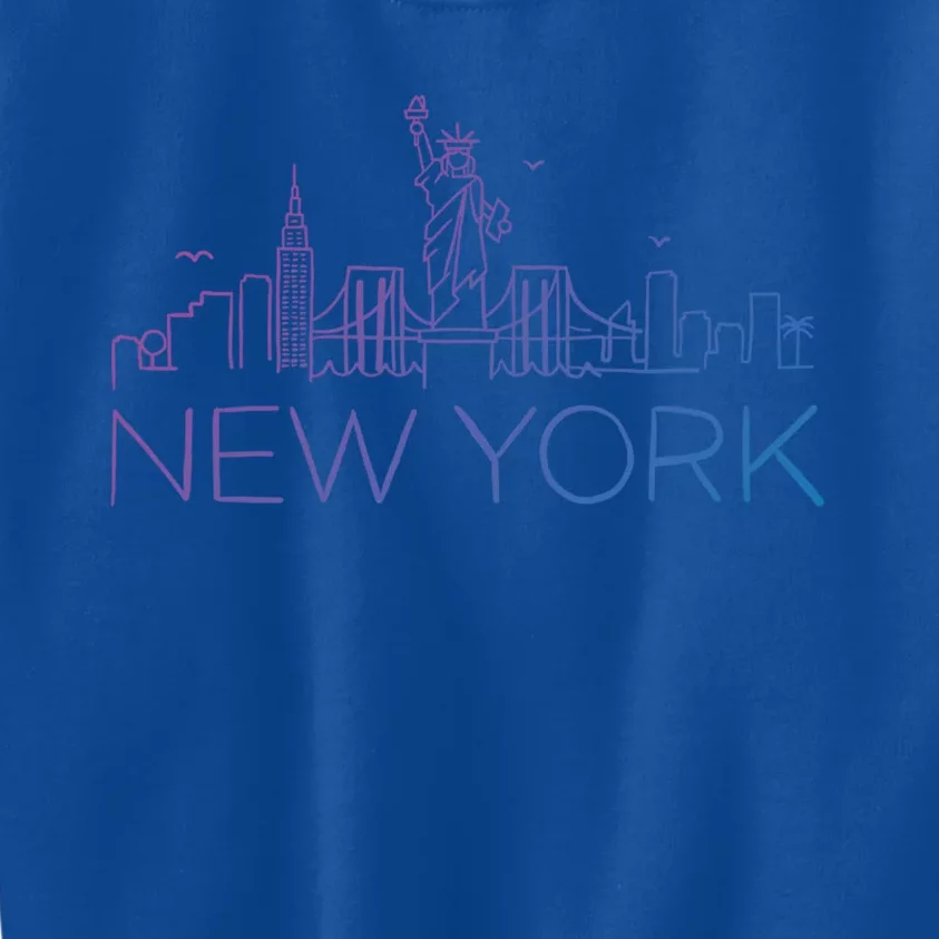 Nyc New York City Skylines Statue Of Liberty Birds Cute Gift Kids Sweatshirt