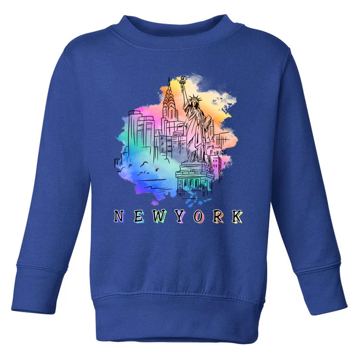 Nyc New York City Skylines Statue Of Liberty Gift Toddler Sweatshirt