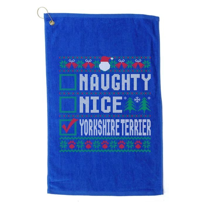 Naughty Nice Yorkshire Terrier Christmas List Dogs Xmas Gift Platinum Collection Golf Towel