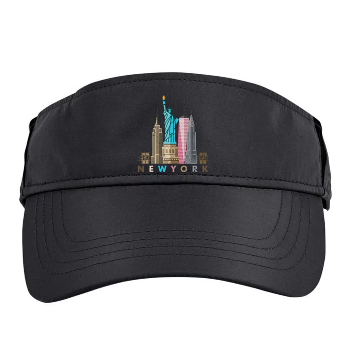 Nyc New York City Skylines Statue Of Liberty Adult Drive Performance Visor