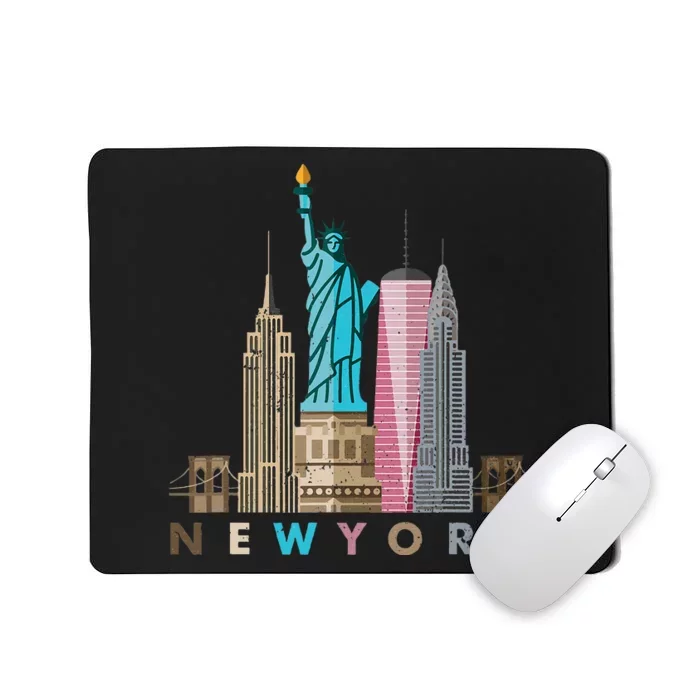 Nyc New York City Skylines Statue Of Liberty Mousepad