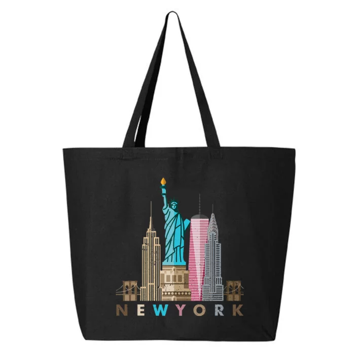 Nyc New York City Skylines Statue Of Liberty 25L Jumbo Tote