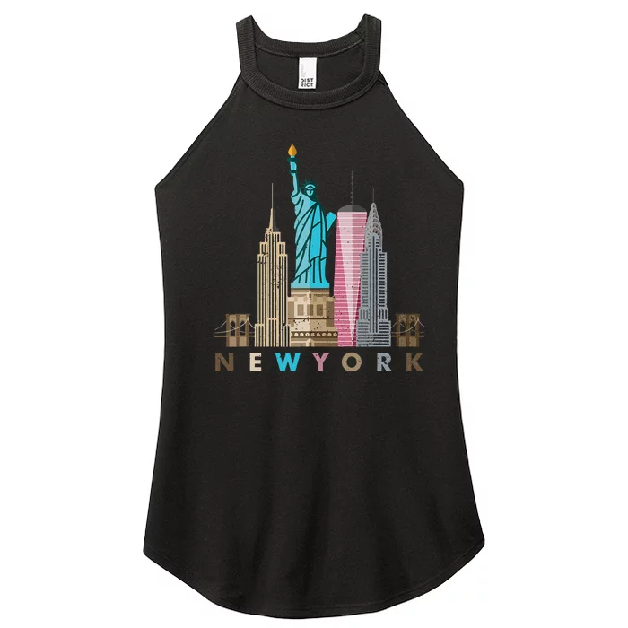 Nyc New York City Skylines Statue Of Liberty Women’s Perfect Tri Rocker Tank