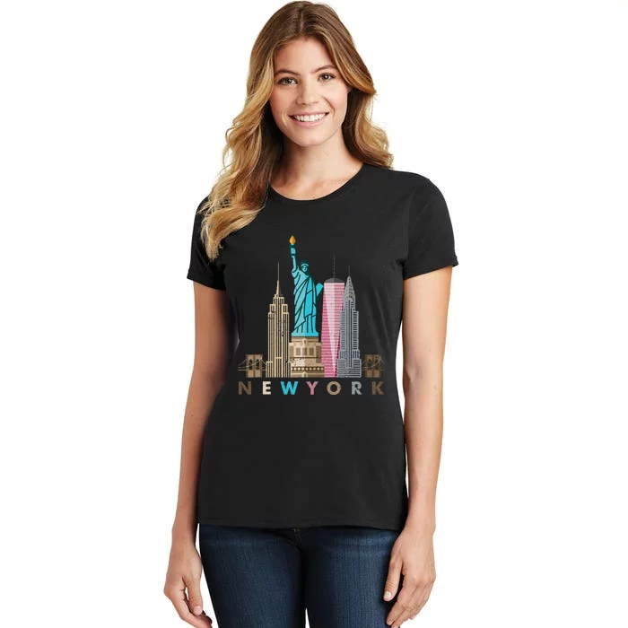 Nyc New York City Skylines Statue Of Liberty Women's T-Shirt