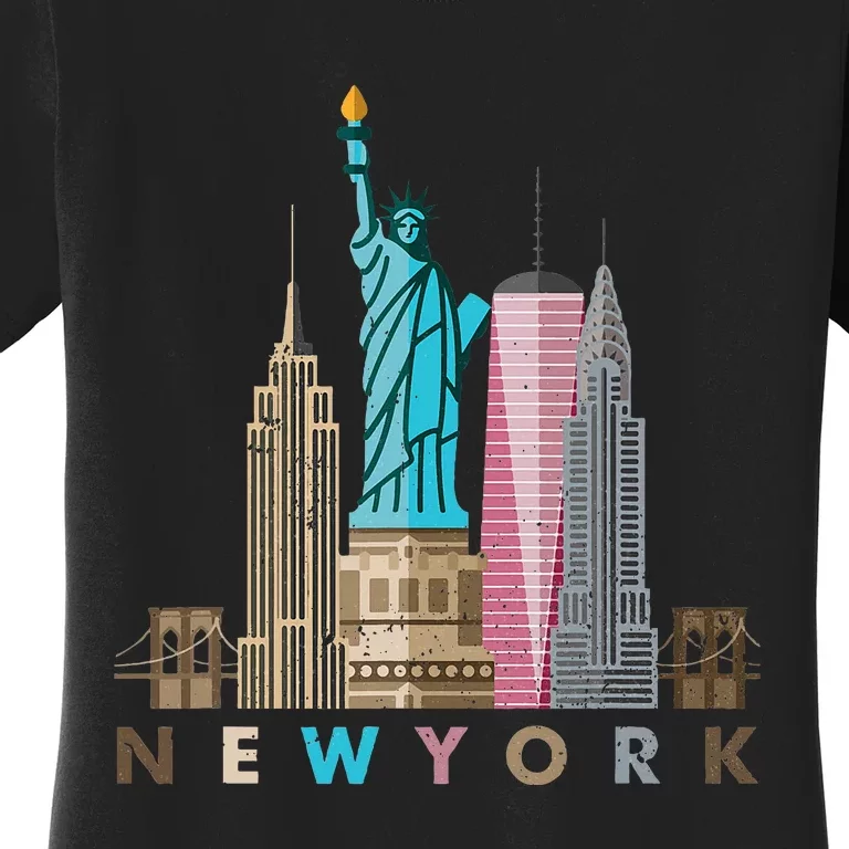 Nyc New York City Skylines Statue Of Liberty Women's T-Shirt