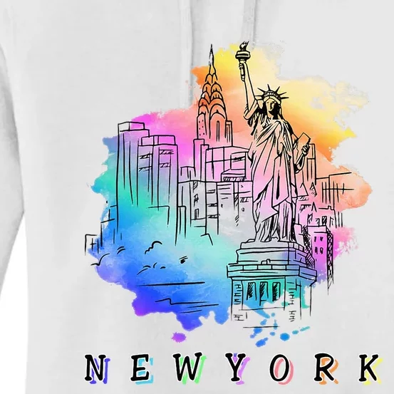 Nyc New York City Skylines Statue Of Liberty Women's Pullover Hoodie