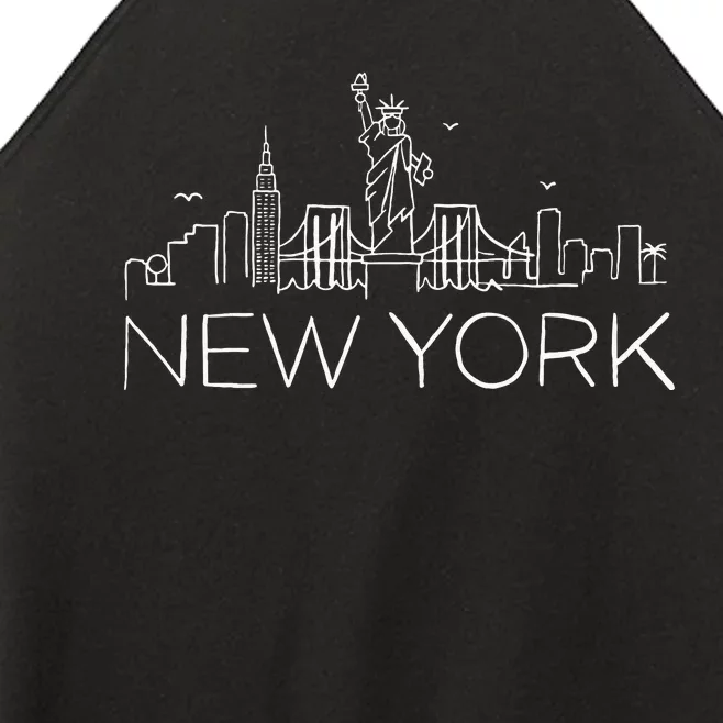 NYC New York City Skylines Statue Of Liberty Birds Women’s Perfect Tri Rocker Tank