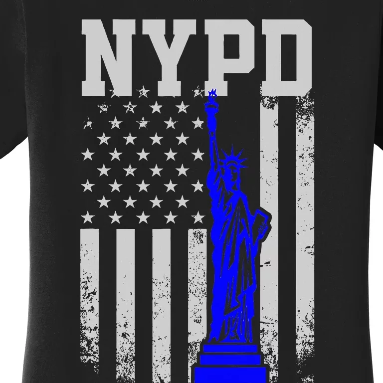 NYPD New York Police Department Statue Of Liberty Distressed Women's T-Shirt