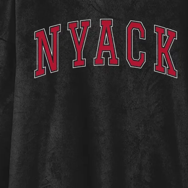 Nyack New York Souvenir College Style Red Text Hooded Wearable Blanket