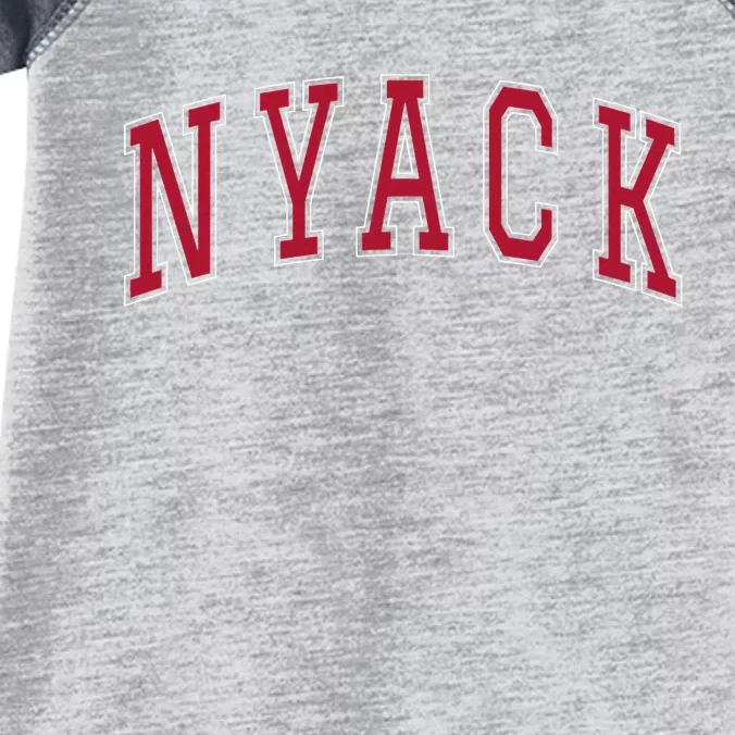 Nyack New York Souvenir College Style Red Text Infant Baby Jersey Bodysuit