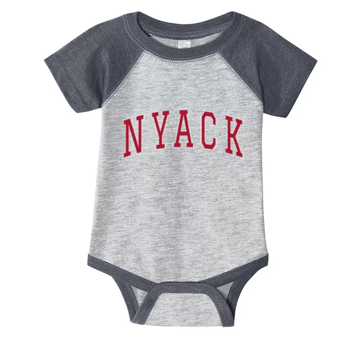 Nyack New York Souvenir College Style Red Text Infant Baby Jersey Bodysuit