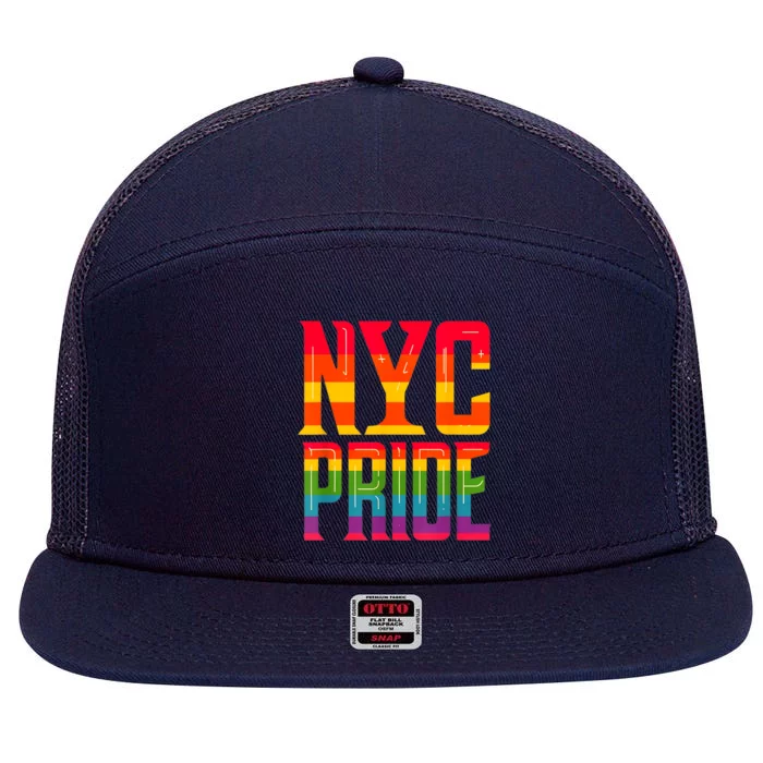 Nyc New York City Pride Month 7 Panel Mesh Trucker Snapback Hat