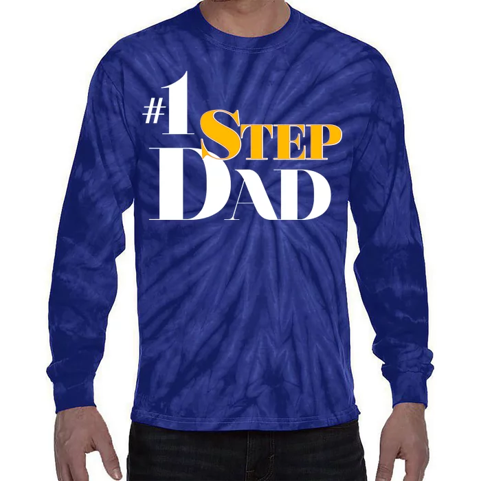 No 1 Step Dad Father's Day Tie-Dye Long Sleeve Shirt