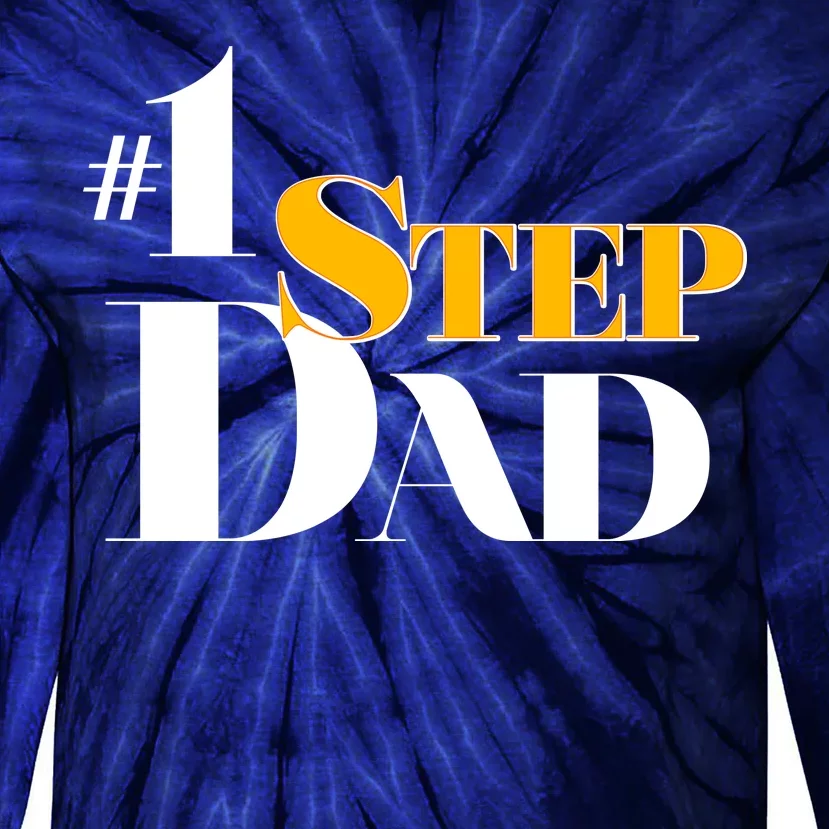 No 1 Step Dad Father's Day Tie-Dye Long Sleeve Shirt