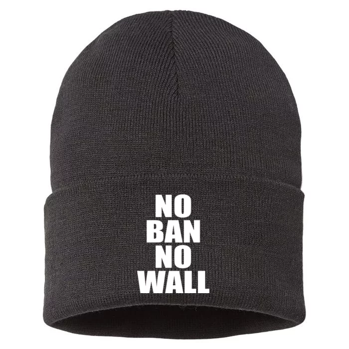 No Ban No Wall Anti Trump Resist Sustainable Knit Beanie