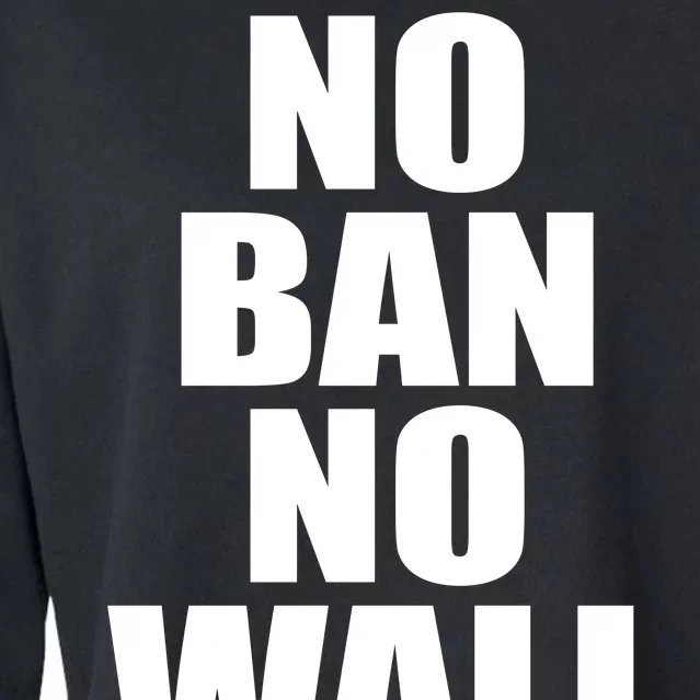 No Ban No Wall Anti Trump Resist Cropped Pullover Crew