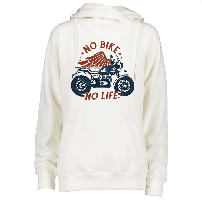 No Bike No Life Motrocycle Womens Funnel Neck Pullover Hood