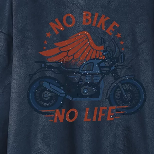 No Bike No Life Motrocycle Hooded Wearable Blanket