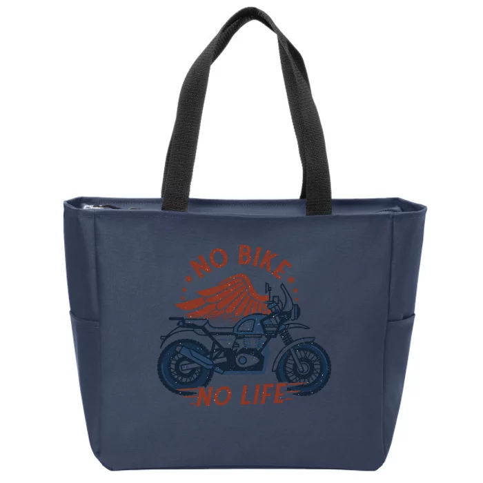 No Bike No Life Motrocycle Zip Tote Bag