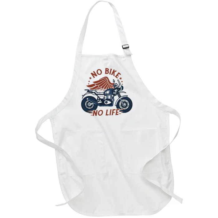 No Bike No Life Motrocycle Full-Length Apron With Pocket